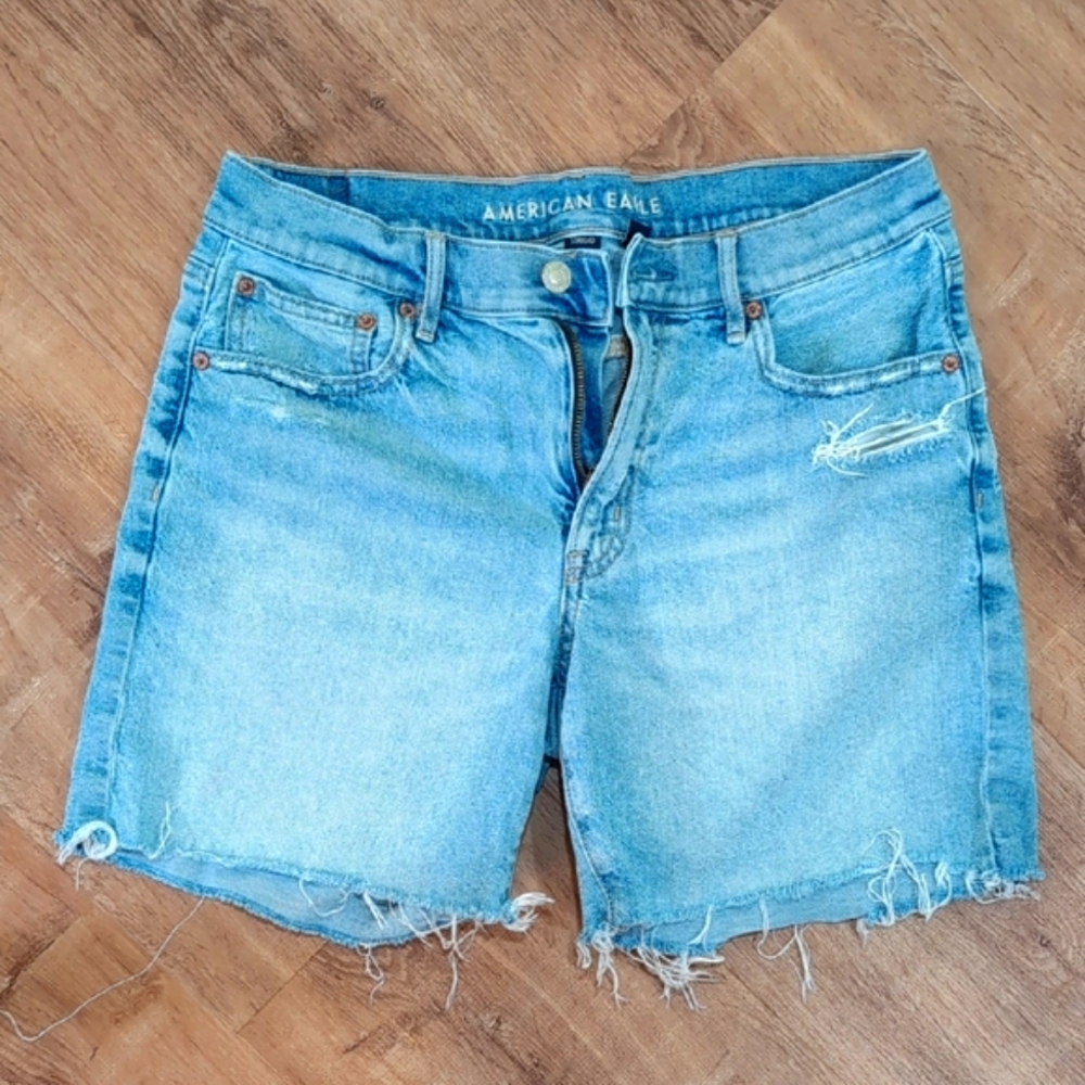 American Eagle Outfitters Women's Faded Blue Jean Shorts